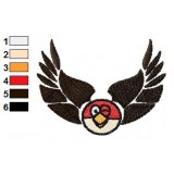Angry Bird Eagle Logo Embroidery Design